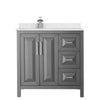 Custom image for Dark Gray with Polished Chrome Trim / Carrara Cultured Marble / No Mirror