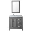 Custom image for Dark Gray with Polished Chrome Trim / White Carrara Marble / 24