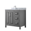 Custom image for Dark Gray with Polished Chrome Trim / White Carrara Marble / No Mirror