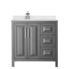 Custom image for Dark Gray with Polished Chrome Trim / White Cultured Marble / No Mirror