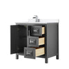 Custom image for Dark Gray with Polished Chrome Trim / White Cultured Marble / No Mirror