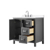 Custom image for Dark Gray with Polished Chrome Trim / White Cultured Marble / No Mirror