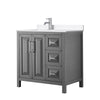 Custom image for Dark Gray with Polished Chrome Trim / White Quartz / No Mirror
