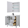 Custom image for White with Matte Black Trim / Carrara Cultured Marble / Medicine Cabinet