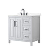 Custom image for White with Matte Black Trim / Carrara Cultured Marble / No Mirror