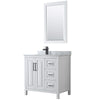 Custom image for White with Matte Black Trim / White Carrara Marble / 24