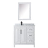 Custom image for White with Matte Black Trim / White Carrara Marble / Medicine Cabinet