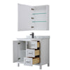 Custom image for White with Matte Black Trim / White Carrara Marble / Medicine Cabinet