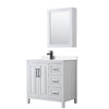 Custom image for White with Matte Black Trim / White Cultured Marble / Medicine Cabinet
