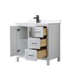 Custom image for White with Matte Black Trim / White Cultured Marble / No Mirror