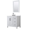 Custom image for White with Matte Black Trim / White Cultured Marble / 24