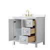 Custom image for White with Brushed Gold Trim / Carrara Cultured Marble / No Mirror