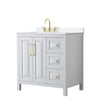 Custom image for White with Brushed Gold Trim / Carrara Cultured Marble / No Mirror