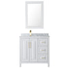 Custom image for White with Brushed Gold Trim / White Carrara Marble / 24
