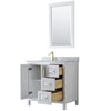 Custom image for White with Brushed Gold Trim / White Carrara Marble / 24