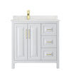 Custom image for White with Brushed Gold Trim / Giotto Quartz / No Mirror