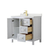 Custom image for White with Brushed Gold Trim / Giotto Quartz / No Mirror