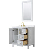 Custom image for White with Brushed Gold Trim / White Cultured Marble / 24