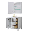 Custom image for White with Brushed Gold Trim / White Cultured Marble / Medicine Cabinet