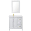 Custom image for White with Brushed Gold Trim / White Quartz / 24