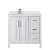 Custom image for White with Polished Chrome Trim / Carrara Cultured Marble / No Mirror