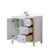Custom image for White with Polished Chrome Trim / Carrara Cultured Marble / No Mirror