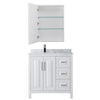 Custom image for White with Polished Chrome Trim / White Carrara Marble / Medicine Cabinet