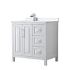 Custom image for White with Polished Chrome Trim / White Cultured Marble / No Mirror
