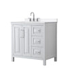 Custom image for White with Polished Chrome Trim / White Cultured Marble / No Mirror