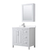Custom image for White with Polished Chrome Trim / White Quartz / Medicine Cabinet
