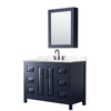 Custom image for Dark Blue with Matte Black Trim / Carrara Cultured Marble / Medicine Cabinet