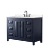 Custom image for Dark Blue with Matte Black Trim / Carrara Cultured Marble / No Mirror