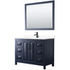 Custom image for Dark Blue with Matte Black Trim / White Cultured Marble / 46