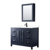 Custom image for Dark Blue with Matte Black Trim / White Cultured Marble / Medicine Cabinet