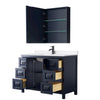 Custom image for Dark Blue with Matte Black Trim / White Quartz / Medicine Cabinet