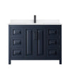 Custom image for Dark Blue with Matte Black Trim / White Quartz / No Mirror