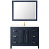 Custom image for Dark Blue with Brushed Gold Trim / Carrara Cultured Marble / 46