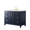 Custom image for Dark Blue with Brushed Gold Trim / Carrara Cultured Marble / No Mirror