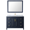 Custom image for Dark Blue with Brushed Gold Trim / White Carrara Marble / 46