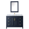 Custom image for Dark Blue with Brushed Gold Trim / White Carrara Marble / Medicine Cabinet