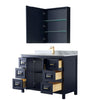 Custom image for Dark Blue with Brushed Gold Trim / White Carrara Marble / Medicine Cabinet