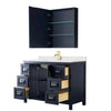 Custom image for Dark Blue with Brushed Gold Trim / Giotto Quartz / Medicine Cabinet