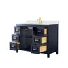 Custom image for Dark Blue with Brushed Gold Trim / Giotto Quartz / No Mirror