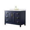 Custom image for Dark Blue with Brushed Gold Trim / Giotto Quartz / No Mirror