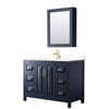 Custom image for Dark Blue with Brushed Gold Trim / White Cultured Marble / Medicine Cabinet