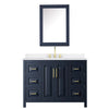 Custom image for Dark Blue with Brushed Gold Trim / White Quartz / Medicine Cabinet