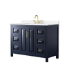 Custom image for Dark Blue with Brushed Gold Trim / White Quartz / No Mirror