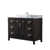 Custom image for Dark Espresso with Polished Chrome Trim / White Carrara Marble / No Mirror