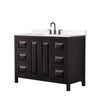 Custom image for Dark Espresso with Matte Black Trim / Carrara Cultured Marble / No Mirror