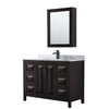 Custom image for Dark Espresso with Matte Black Trim / White Carrara Marble / Medicine Cabinet